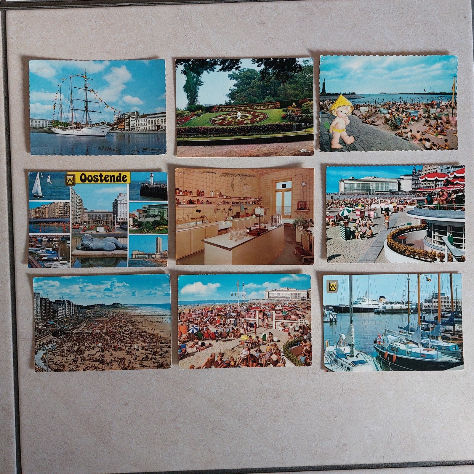 Lot van 9 gelopen postkaarten van  Oostende ., Ophalen of Verzenden