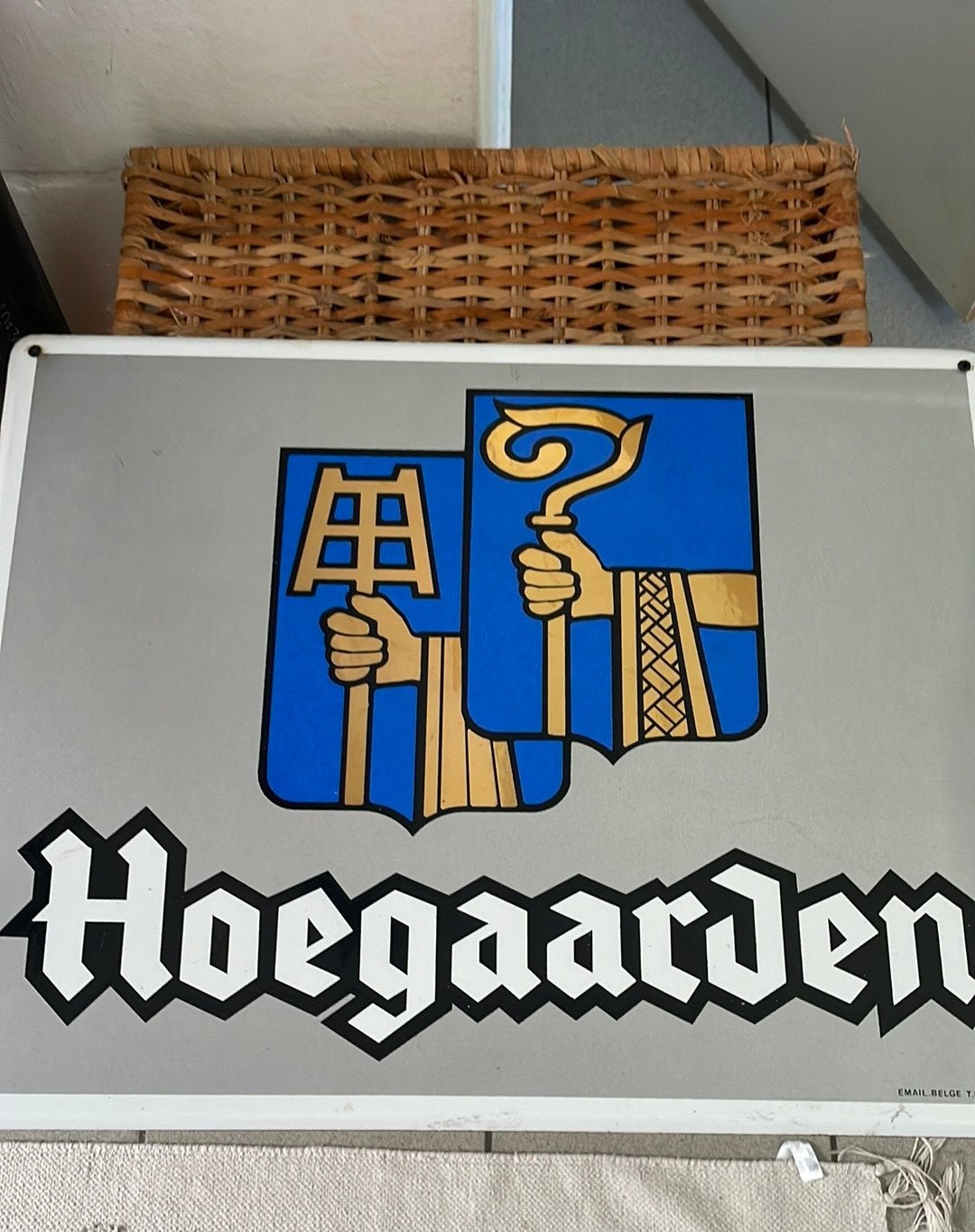 Hoegaarden plaat, Huis en Inrichting, Woonaccessoires | Tekstborden en Spreuken, Ophalen, Zo goed als nieuw