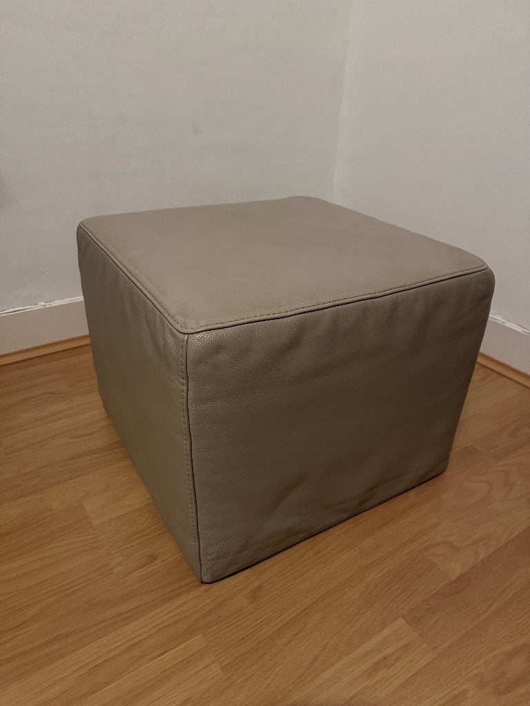 Pouf, Enlèvement, Utilisé, Carré, Cuir