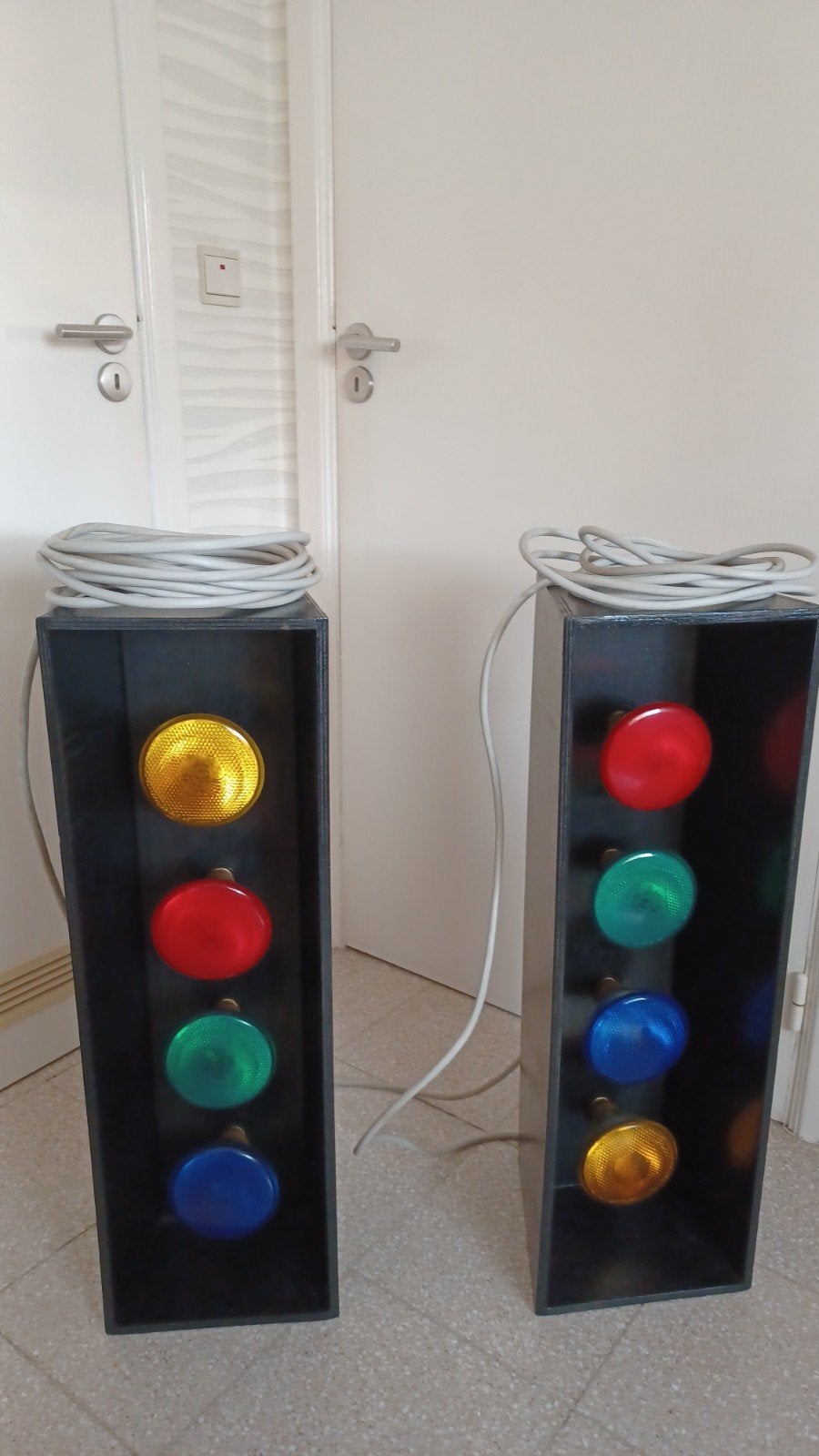 Discolichten, 2 vertikale zuilen met Philips lampen, Ophalen, Zo goed als nieuw, Licht, Geluidgestuurd
