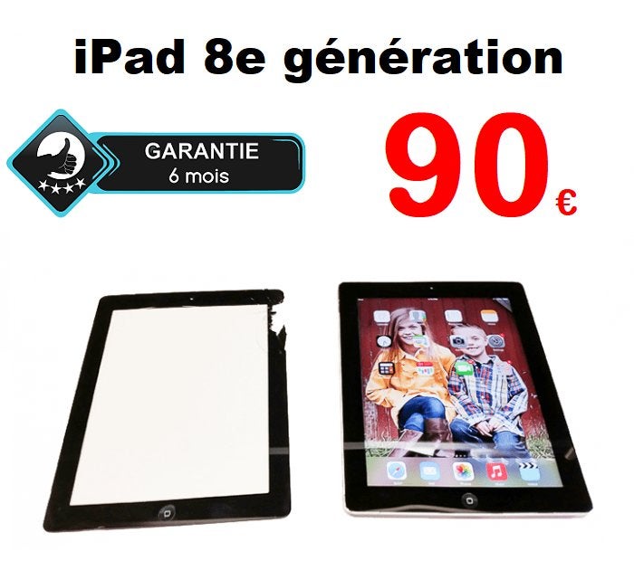 Réparation vitre tactile iPad 8e génération 2020 pas cher, Ophalen, Apple