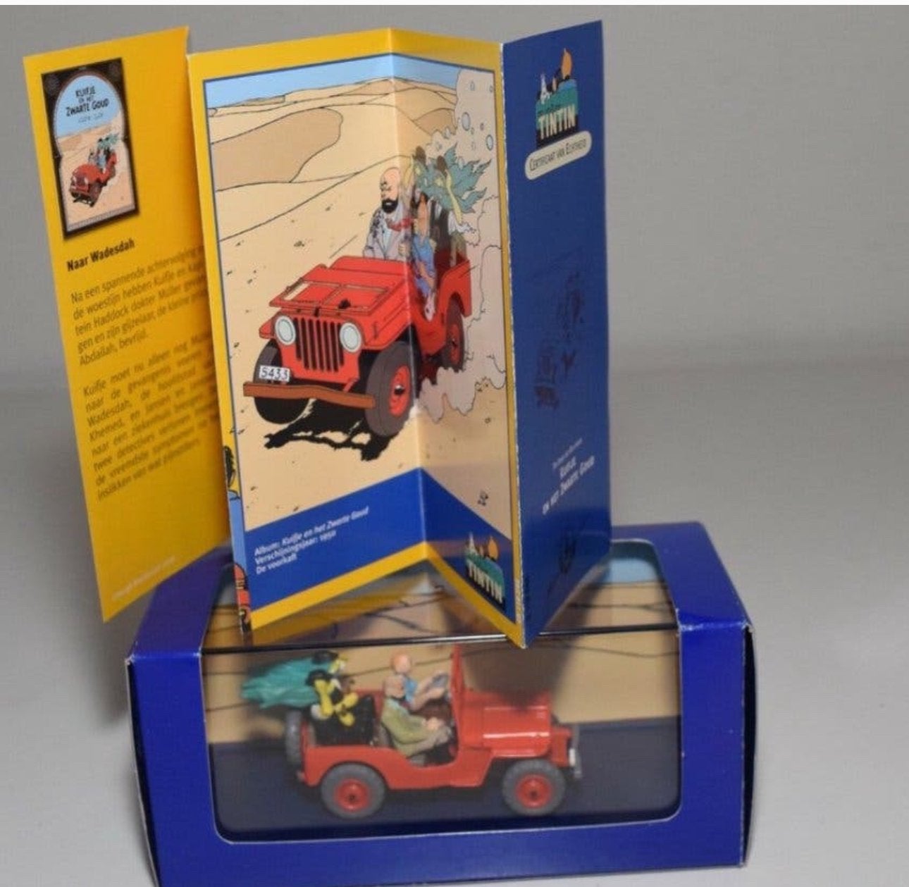 Kuifje auto 1:43 de willy’s jeep uit zwarte goud, Ophalen of Verzenden, Kuifje, Zo goed als nieuw