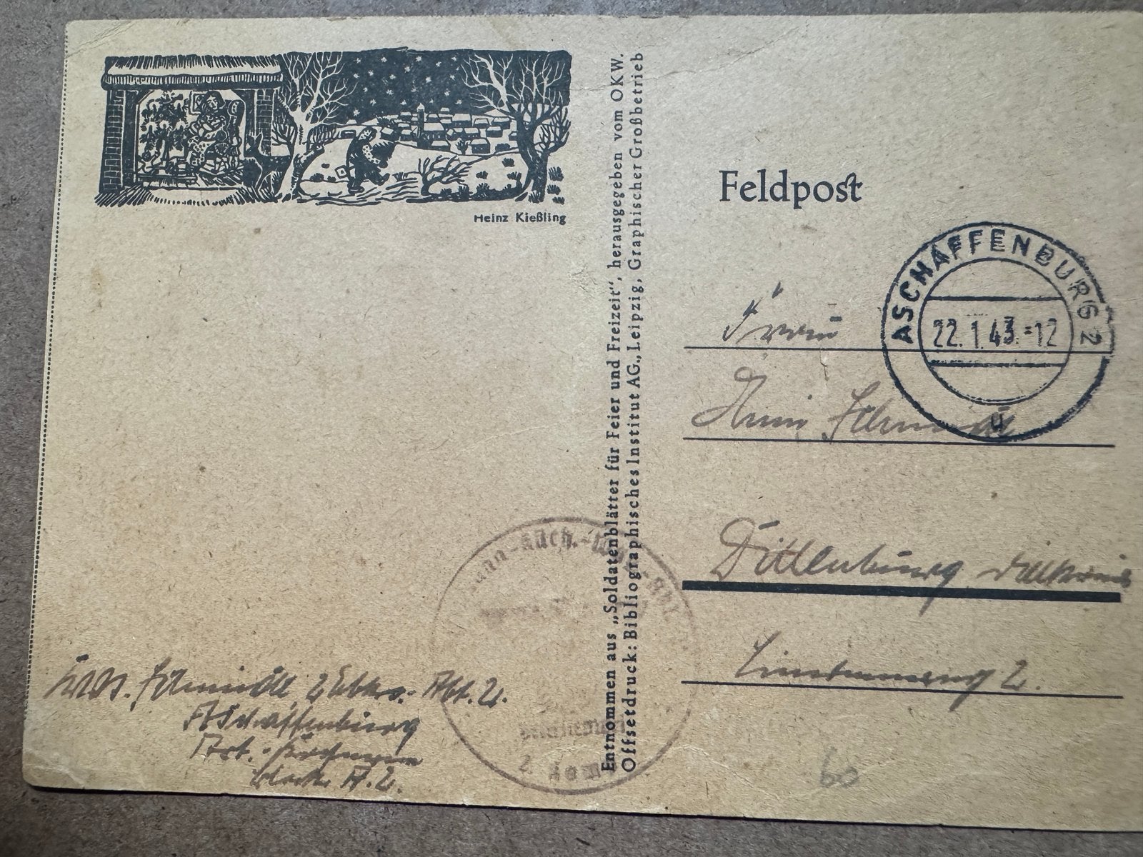 Feldpost kaart 1943, Enlèvement ou Envoi, Autres, Autres types