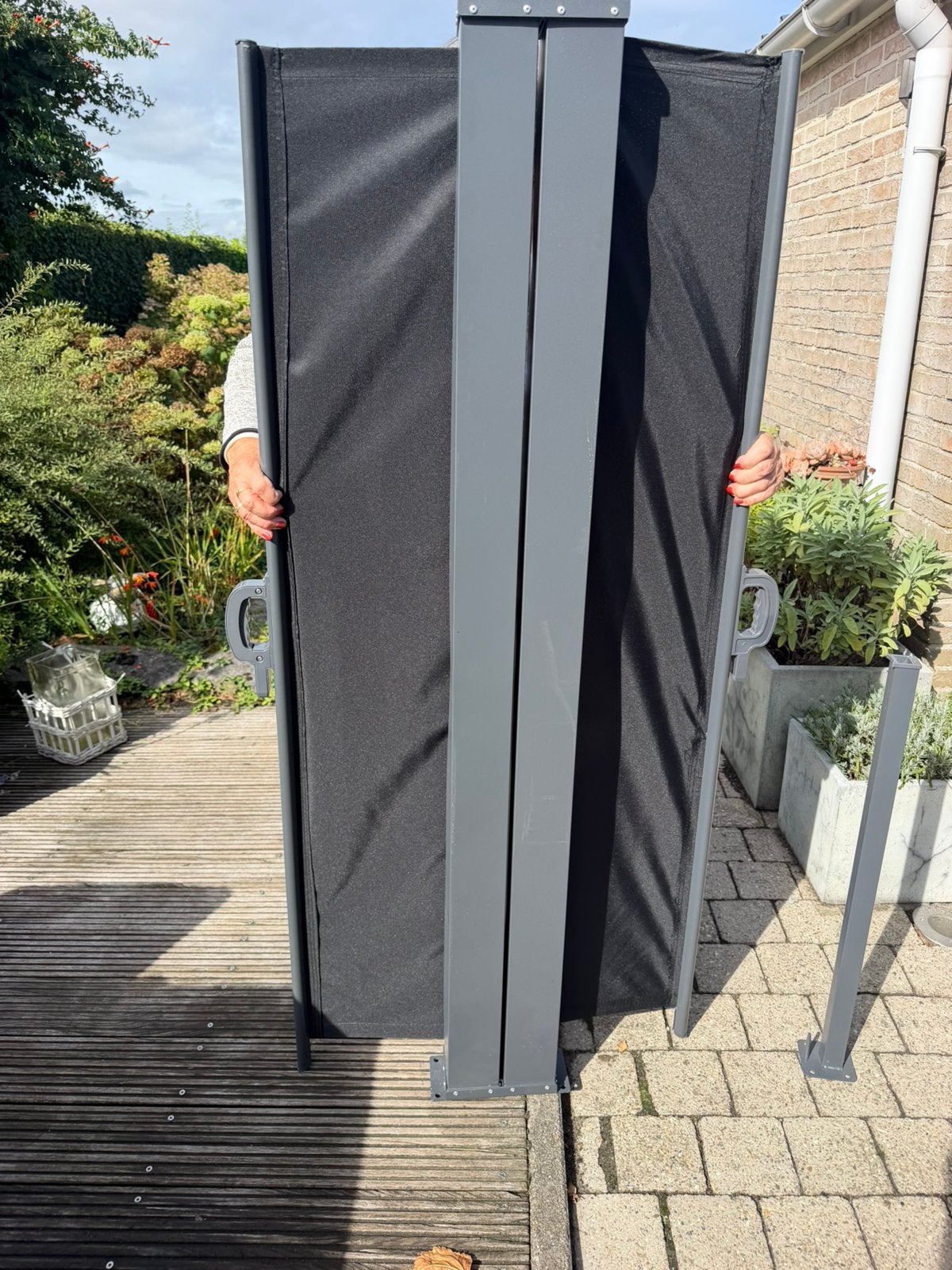 Dubbel windscherm, Tuin en Terras, Ophalen, Zo goed als nieuw