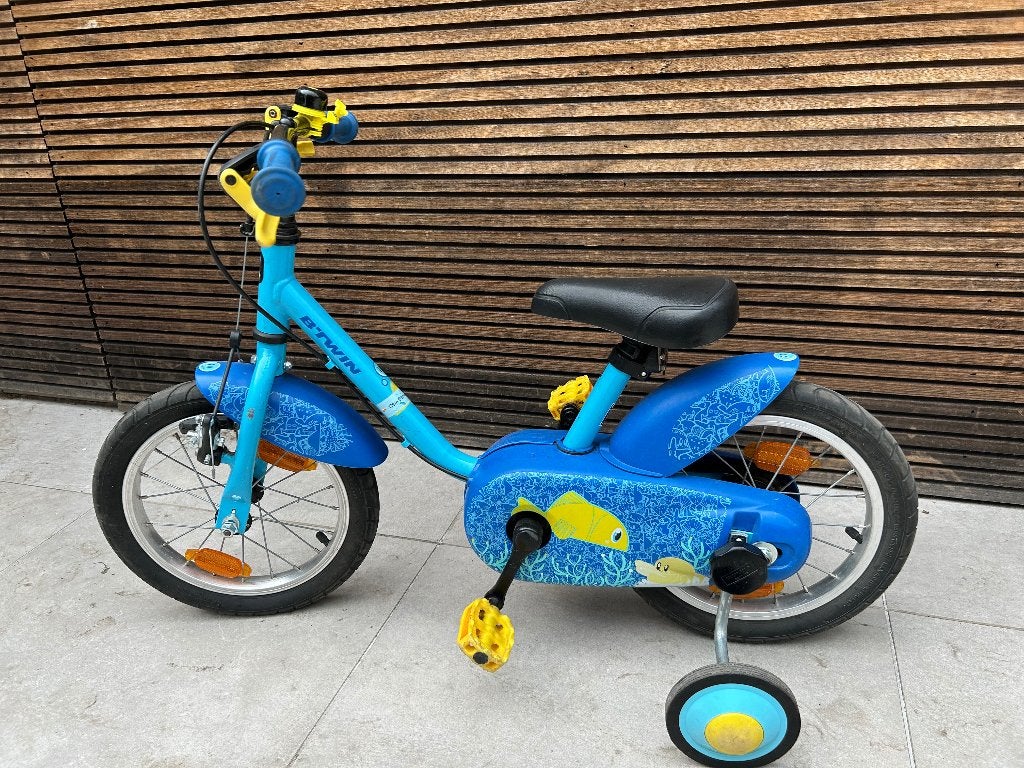 Kinderfiets met zijwieltjes, Fietsen en Brommers, Ophalen, Zijwieltjes, Gebruikt, Velgrem