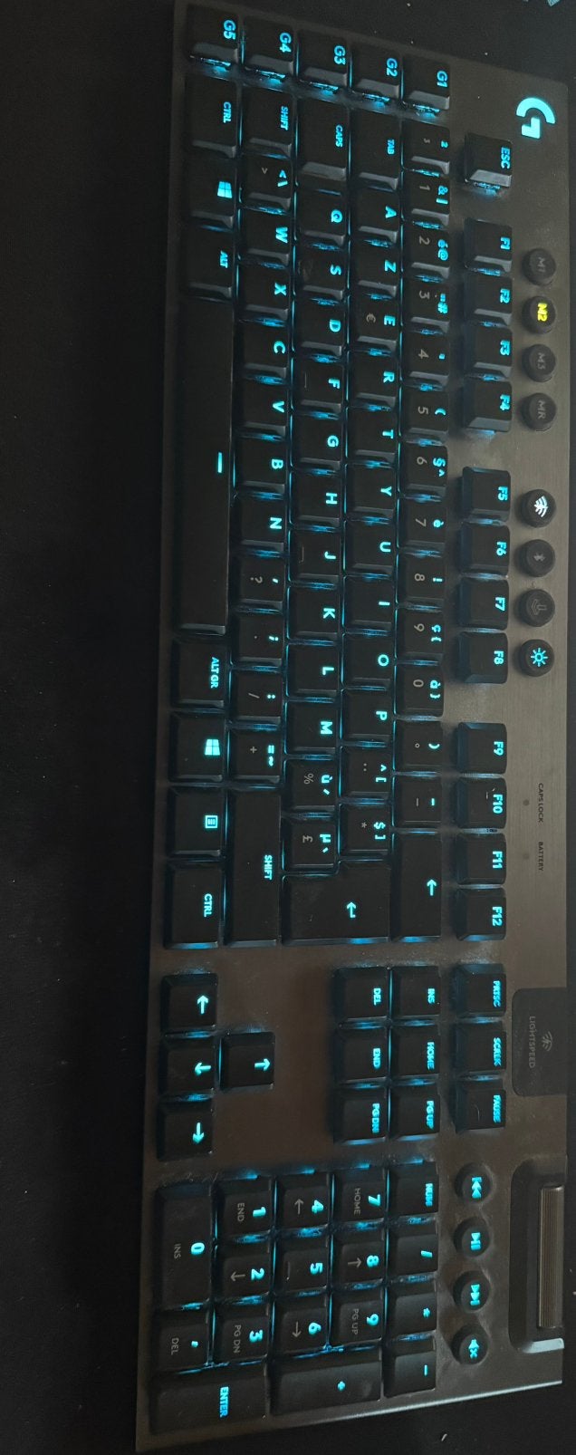 Logitech g915, Informatique & Logiciels, Azerty, Comme neuf, Enlèvement, Récepteur sans fil