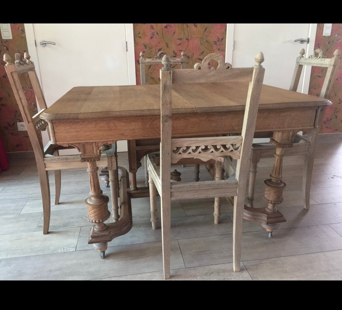 Table et chaises 8 pièces, Enlèvement, Comme neuf