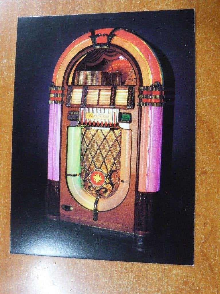 Postkaart Juke-box Wurlitzer & Ami , 4 stuks, Verzenden, Gebruikt, 1970 tot heden, Ami