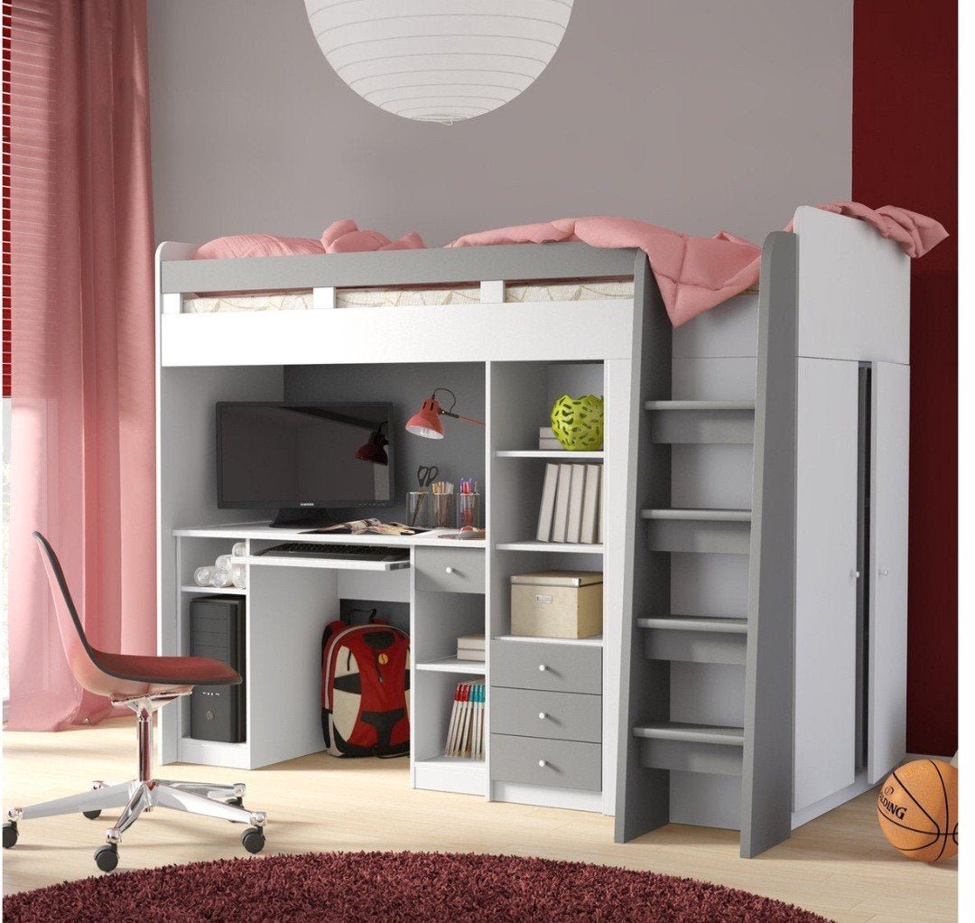super leuke hoogslaper met kledinkast en bureau in 1, Ophalen, Hoogslaper