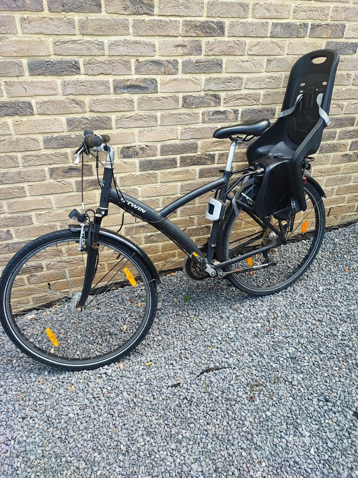 Herenfiets met kinderzitje, Ophalen