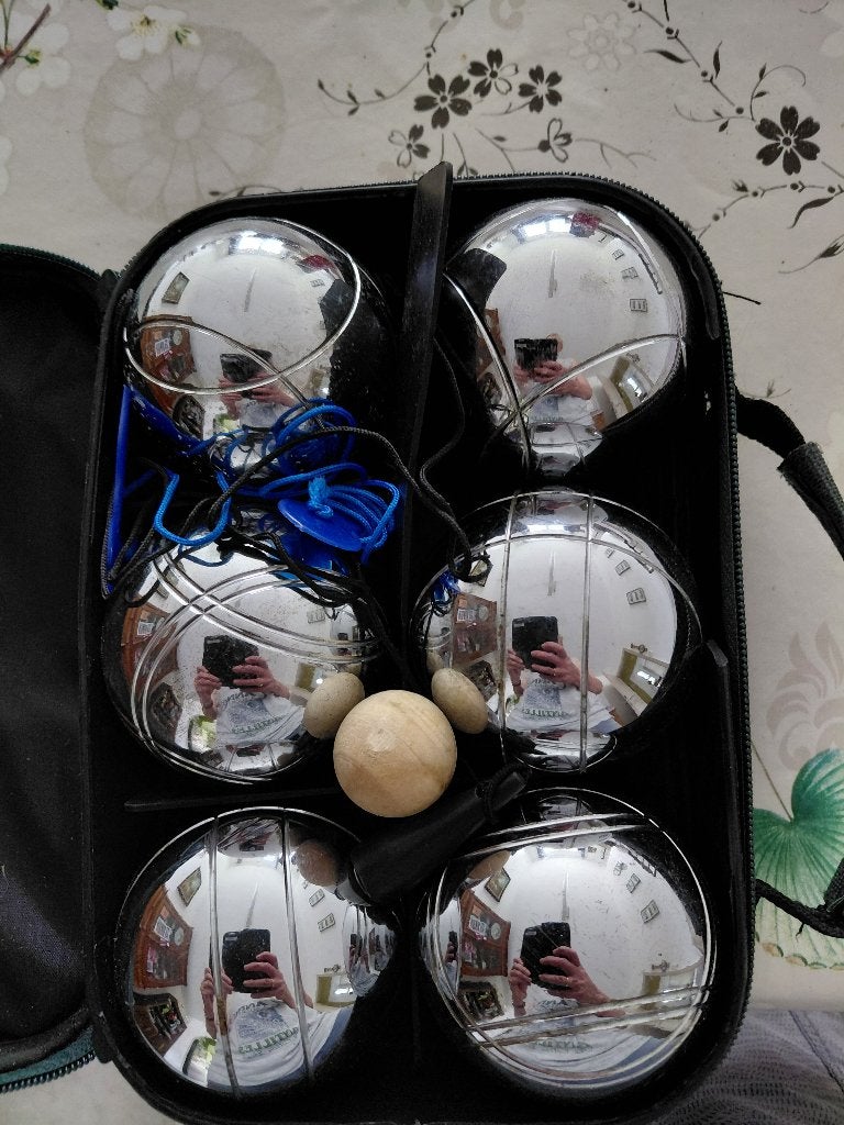 jeu de boules complet inox brillant, Hobby en Vrije tijd, Gezelschapsspellen | Overige, Drie of vier spelers, Ophalen, Zo goed als nieuw