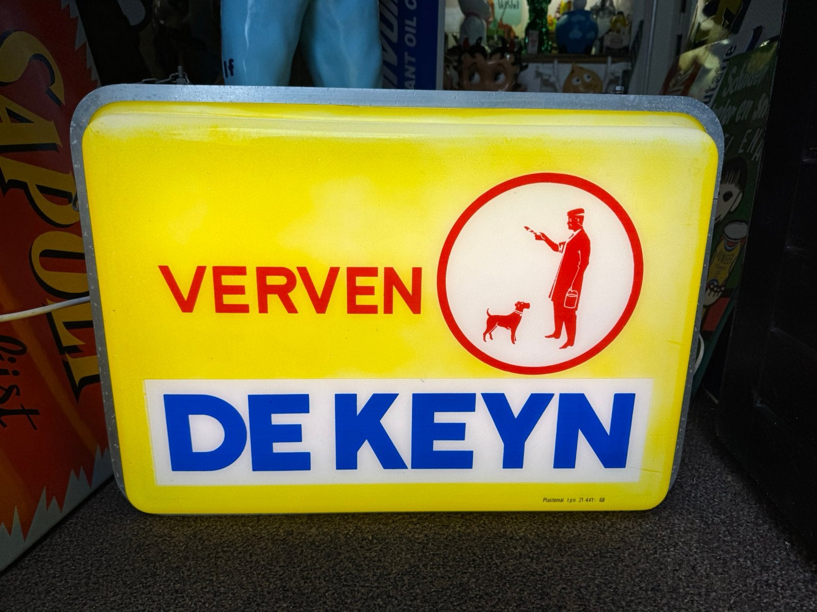 De Keyn verf oud reclame lichtbak, Ophalen, Gebruikt, ., Lichtbak of (neon) lamp