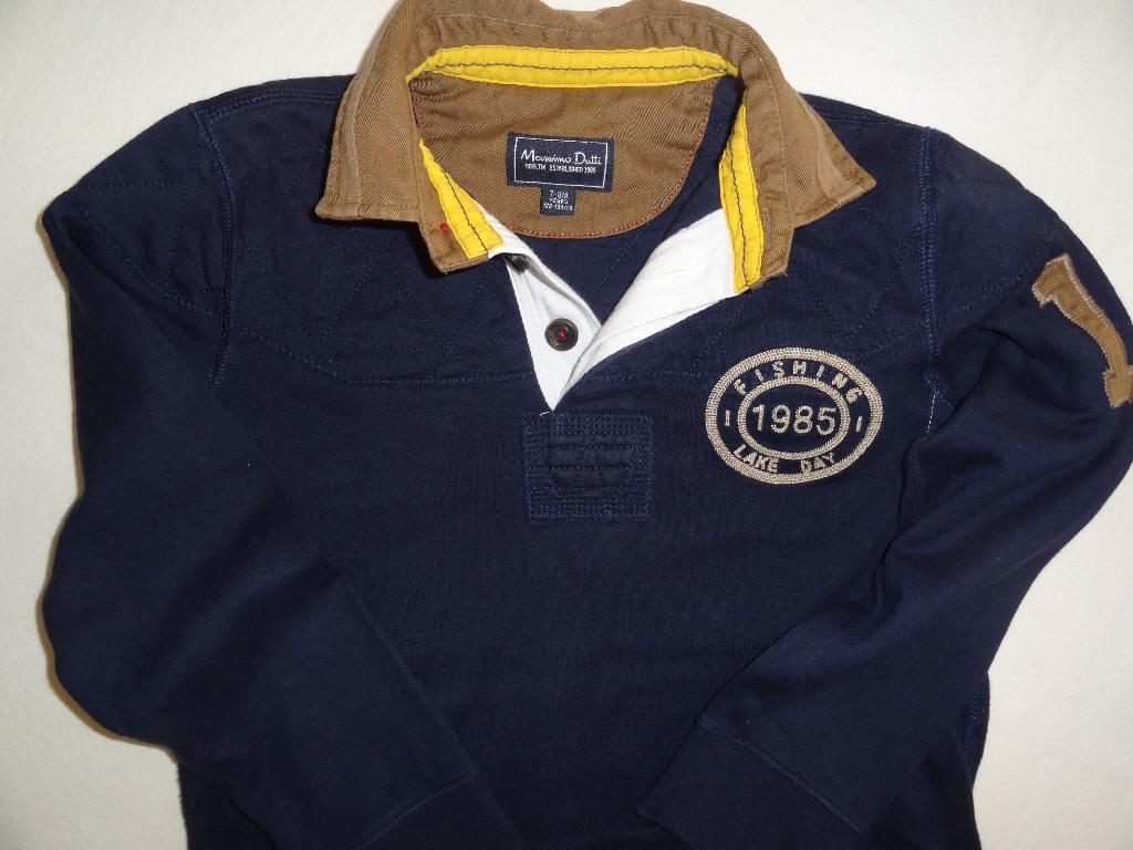 Marineblauwe polo lange mouwen Massimo Dutti 7-8 jaar, Kinderen en Baby's, Ophalen