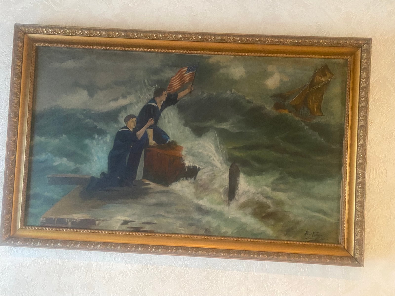 Schilderij van kunstschilder Paul Fonteyne., Ophalen, Maritiem / water, Doek, Olieverf