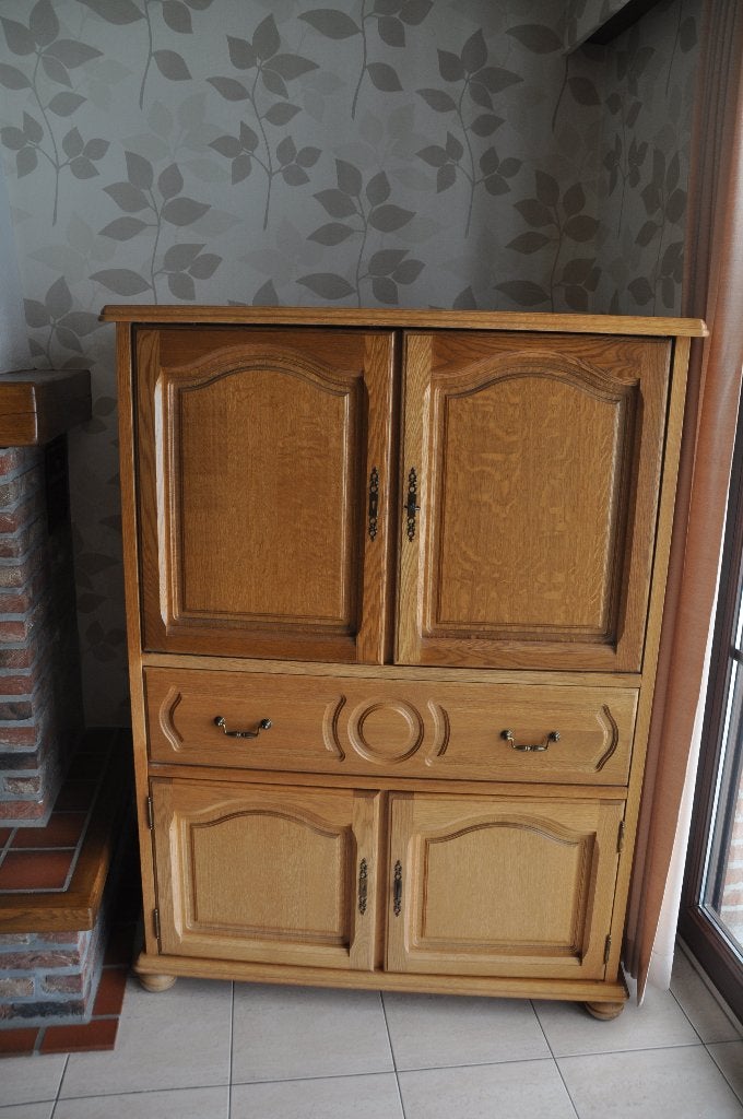 Meuble TV, Maison & Meubles, Armoires | Mobilier de télévision, Klassiek, 100 à 150 cm, Utilisé, Chêne