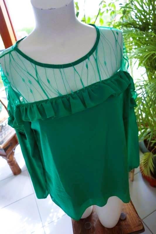 natuurlijk groen prachtig losse blouse, Kleding | Dames, Vintage Dressing, Maat 42/44 (L), Ophalen of Verzenden, Zo goed als nieuw