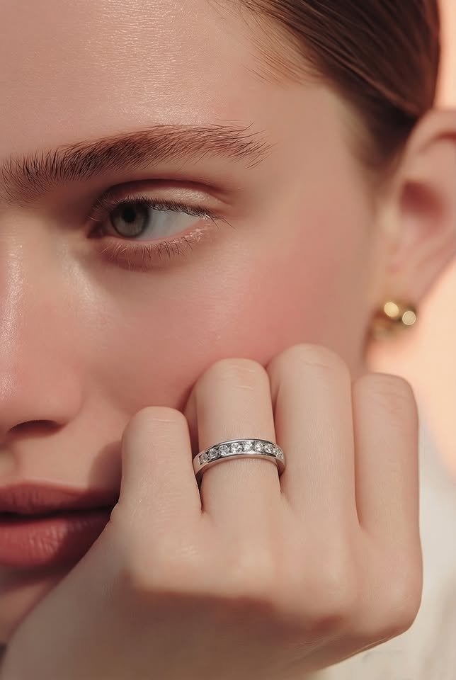 Bague Neuve Diamants Naturels OR18K + Certificat, Handtassen en Accessoires, Ringen, Ophalen, Wit, Nieuw, Met edelsteen
