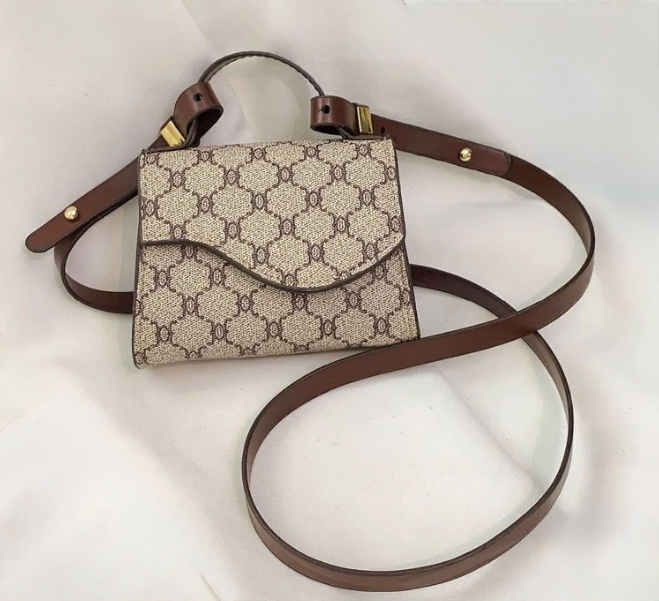 Nieuwe mini crossbodytas in beige en bruin, Handtassen en Accessoires, Ophalen of Verzenden, Beige