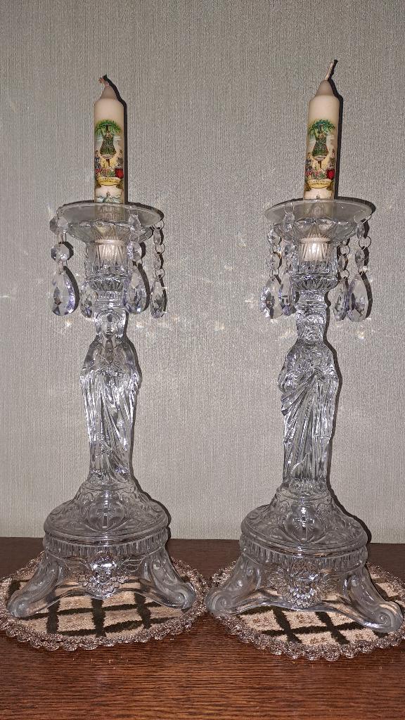 Glazen kandelaars, Ophalen, Glas