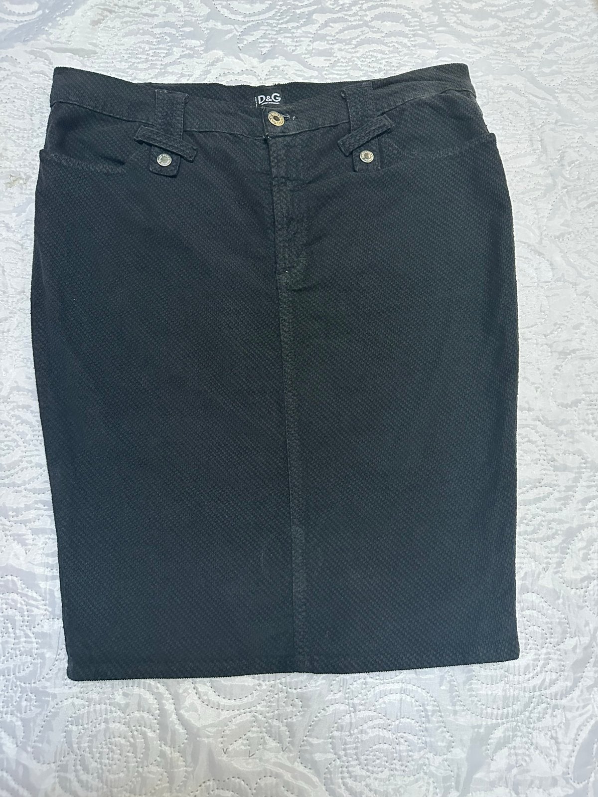 D&G Dolce & Gabbana Vintage FR 42 kokerrok, Kleding | Dames, Verzenden, Zo goed als nieuw, Zwart