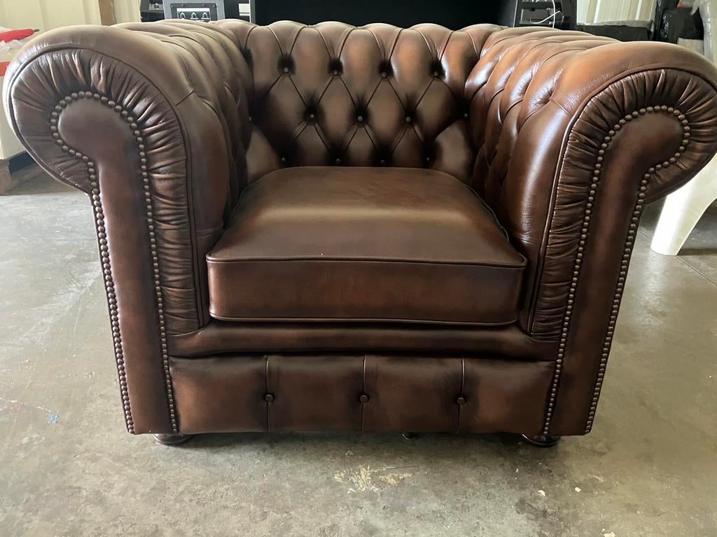2 stuks Chesterfield eenzit te koop, Huis en Inrichting, Fauteuils, Ophalen, Zo goed als nieuw