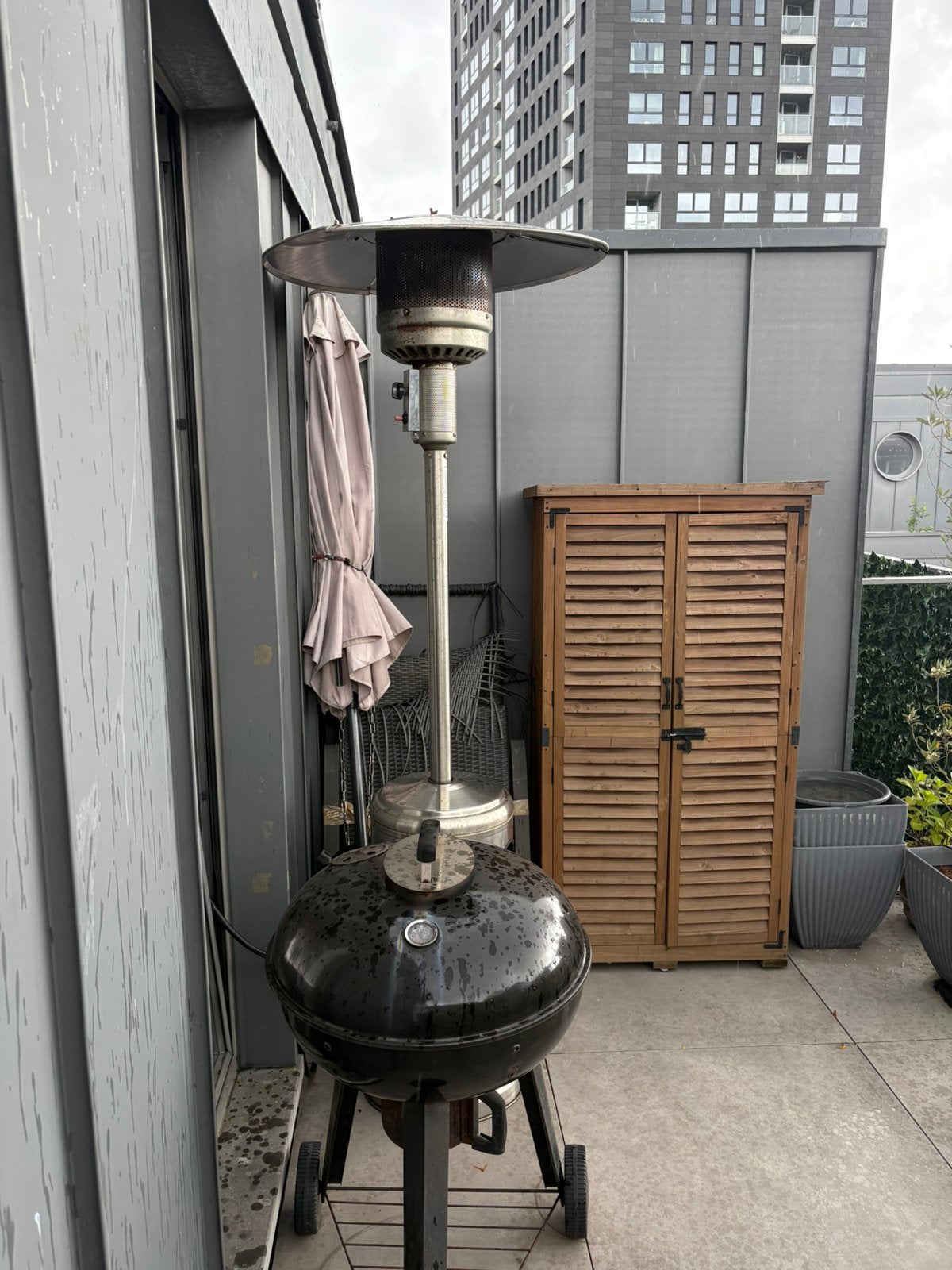 Gasheater / terrasverwarmer / paddenstoelverwarmer, Ophalen, Gebruikt, Parasol, Gas