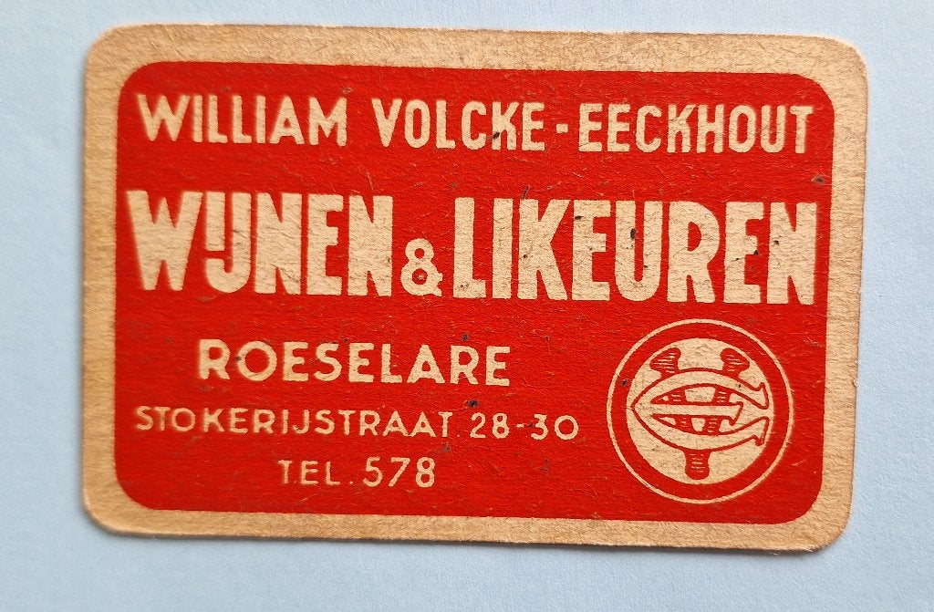 Speelkaart Eeckhout_likeuren_Roeselare 1_rood_305, Verzamelen, Ophalen of Verzenden, Gebruikt, Speelkaart(en)