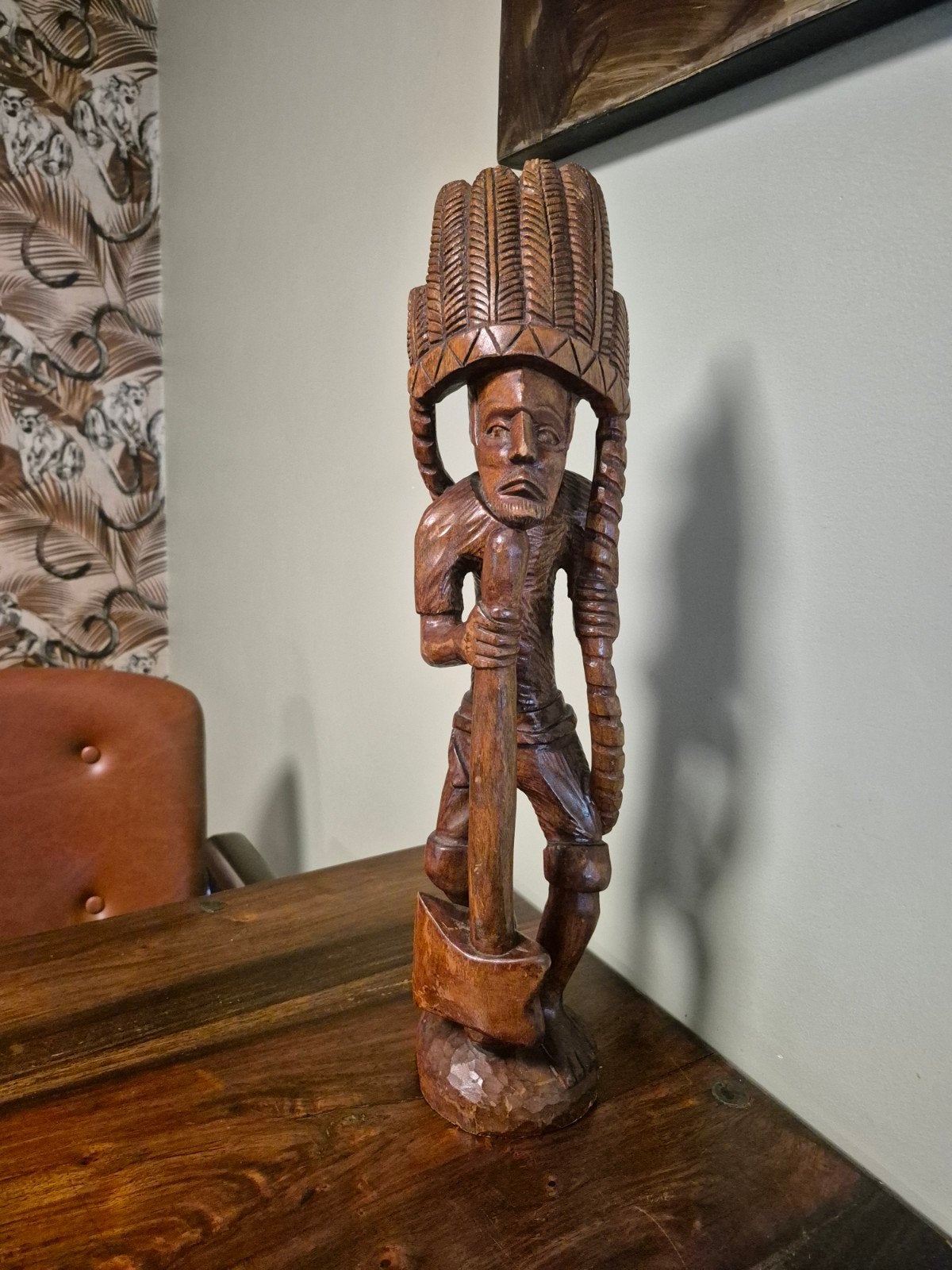 Prachtig Handgesneden Houten Beeld, Antiek en Kunst, Ophalen of Verzenden