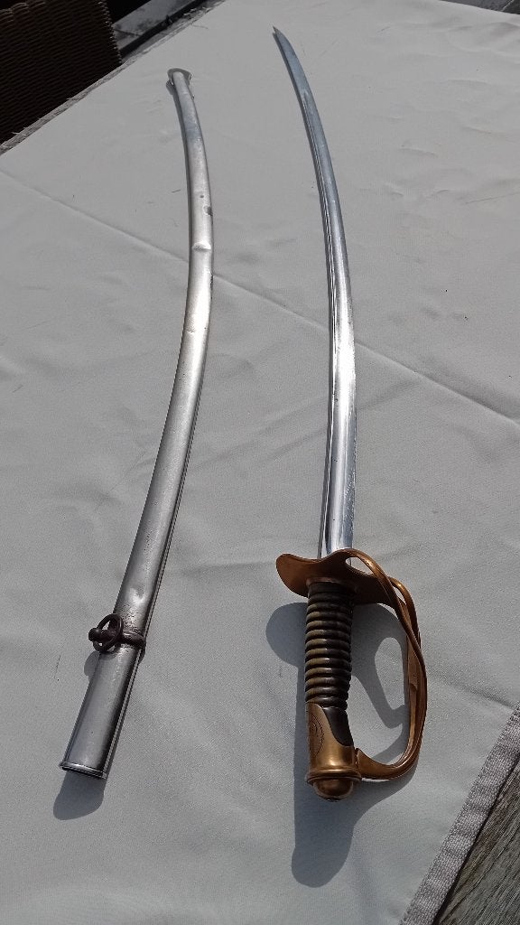 Sabre de cavalerie français modèle 1882 avec initiales A E, Collections, Objets militaires | Général, Armée de terre, Enlèvement ou Envoi