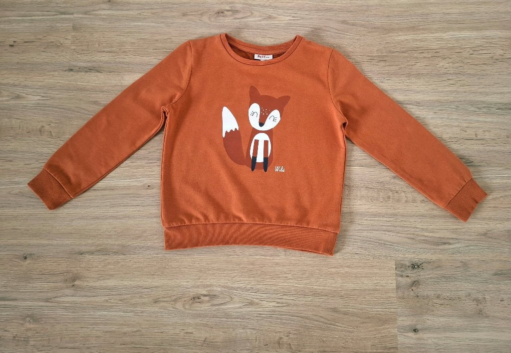 Besties trui / sweater met vos (roestbruin) – Maat 128, Kinderen en Baby's, Meisje, Trui of Vest, JBC, Ophalen of Verzenden