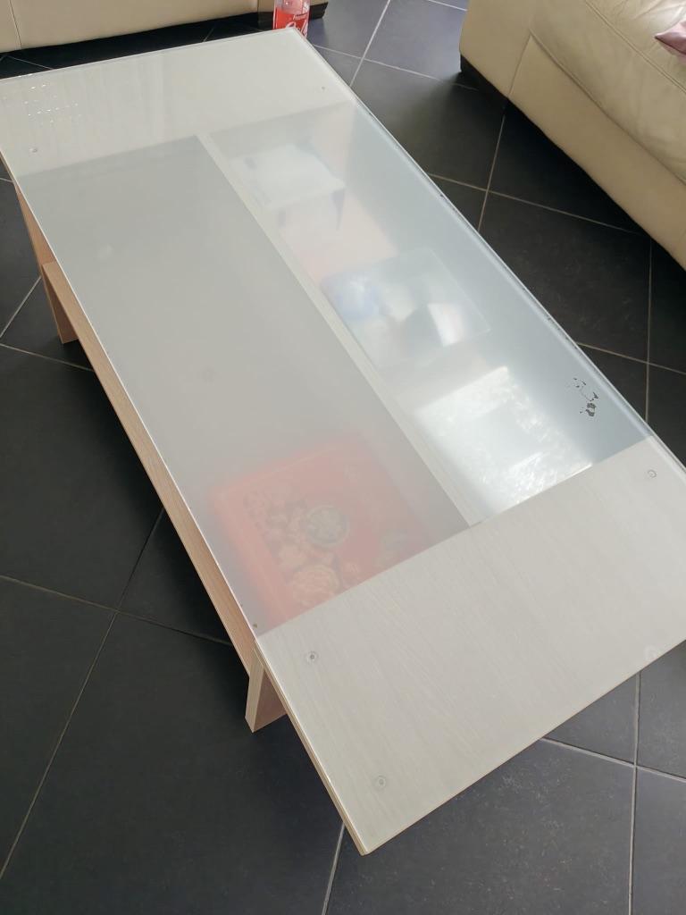 Salontafel, Huis en Inrichting, Ophalen, 100 tot 150 cm, Glas, Klassiek