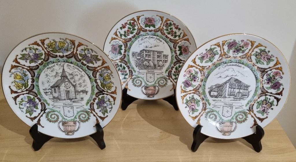 3 prachtige limoge borden van Hechtel, Ophalen of Verzenden