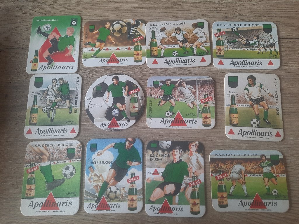apollinaris Cercle Brugge 12 verschillende van 1986 tem 2008, Sport en Fitness, Ophalen of Verzenden, Gebruikt, Clubaccessoires