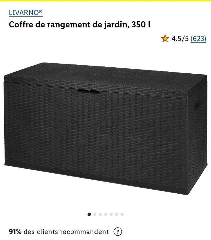 Coffre de rangement LIVARNO 350 L – état impeccable, Jardin & Terrasse, Enlèvement, Comme neuf, Synthétique, Autres types