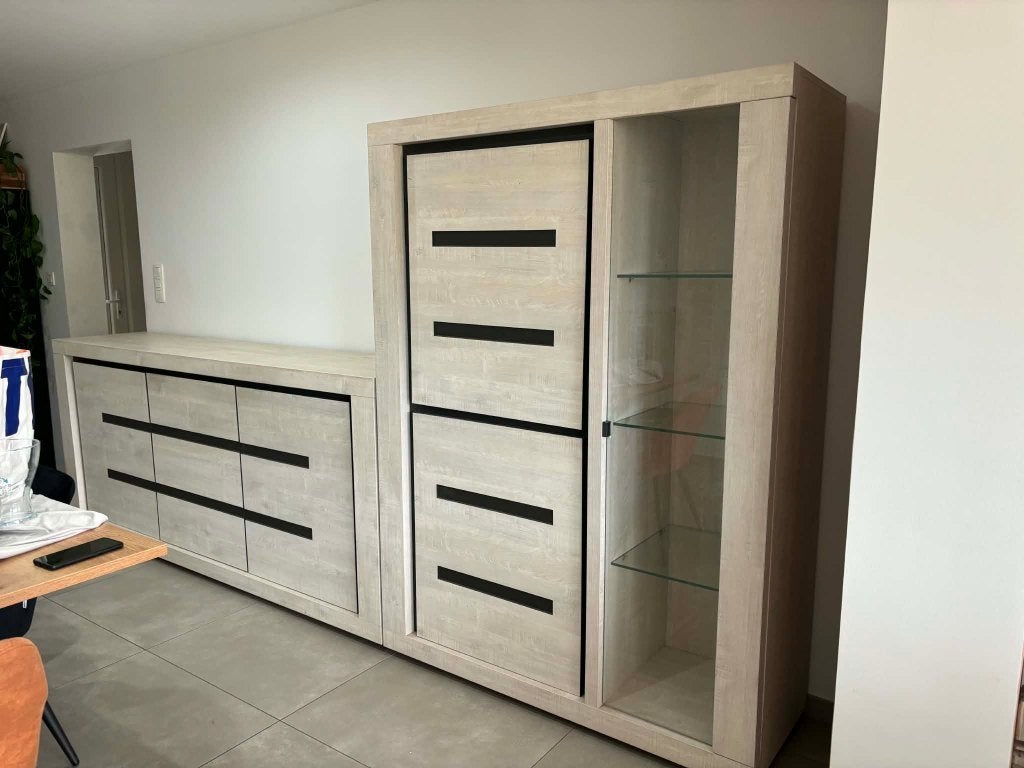 Bahut + vitrine, 25 à 50 cm, Avec porte(s), 150 à 200 cm, Comme neuf