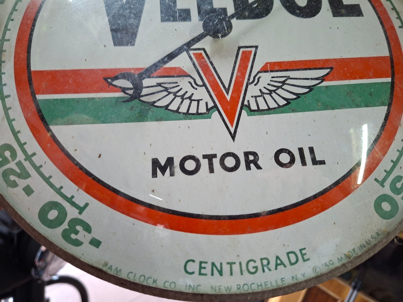 thermomètre publicitaire Veedol en parfait état de fonctionn, Enlèvement
