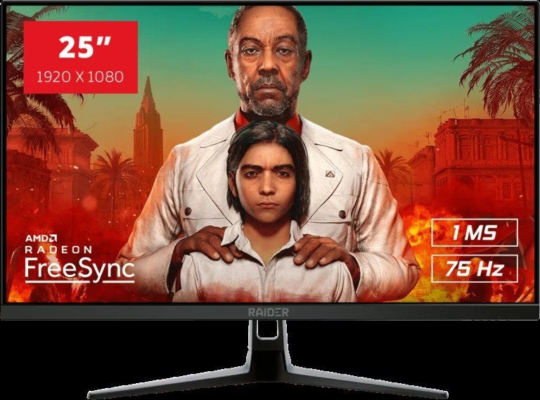 Écran PC Raider 25 pouces Full HD 75Hz, Gaming, Connexion casque, Enlèvement ou Envoi, 1 à 2 ms