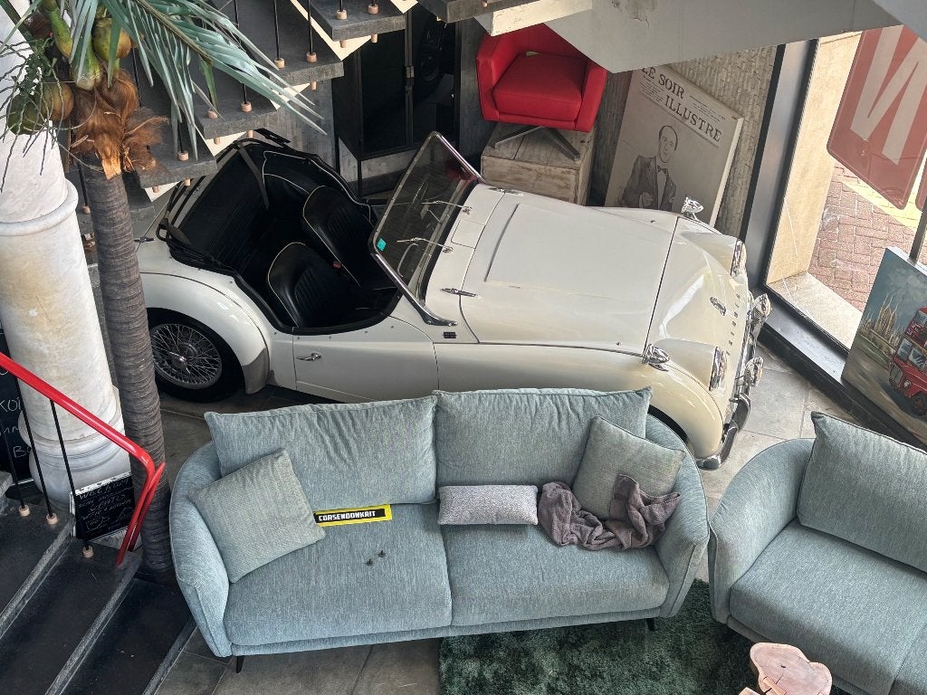 Mooie Triumph TR3, Zwart, Cabriolet, Wit, Bedrijf