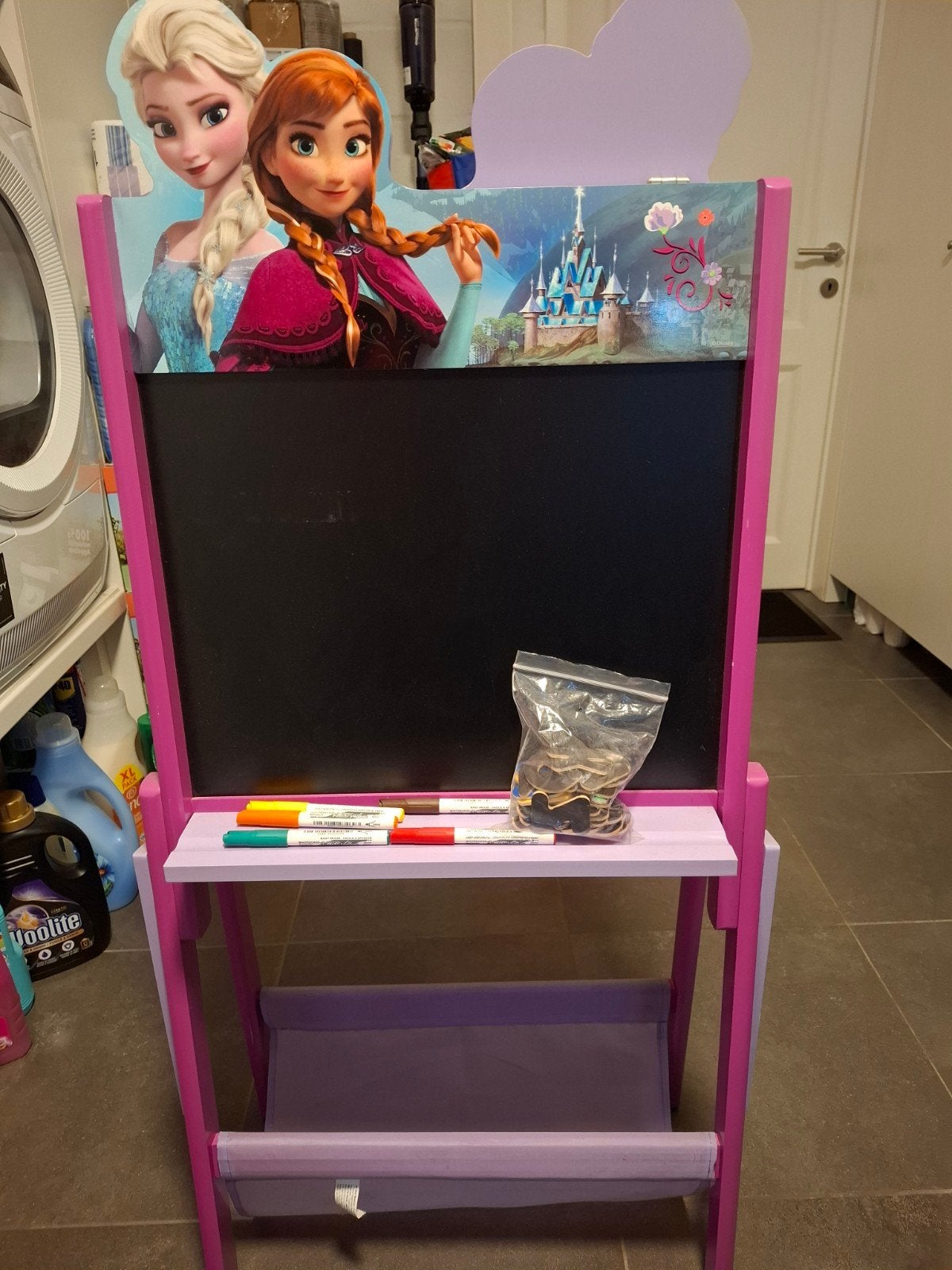 Krijtbord + whiteboard frozen, Ophalen, Mobiel, Zo goed als nieuw, Krijtbord