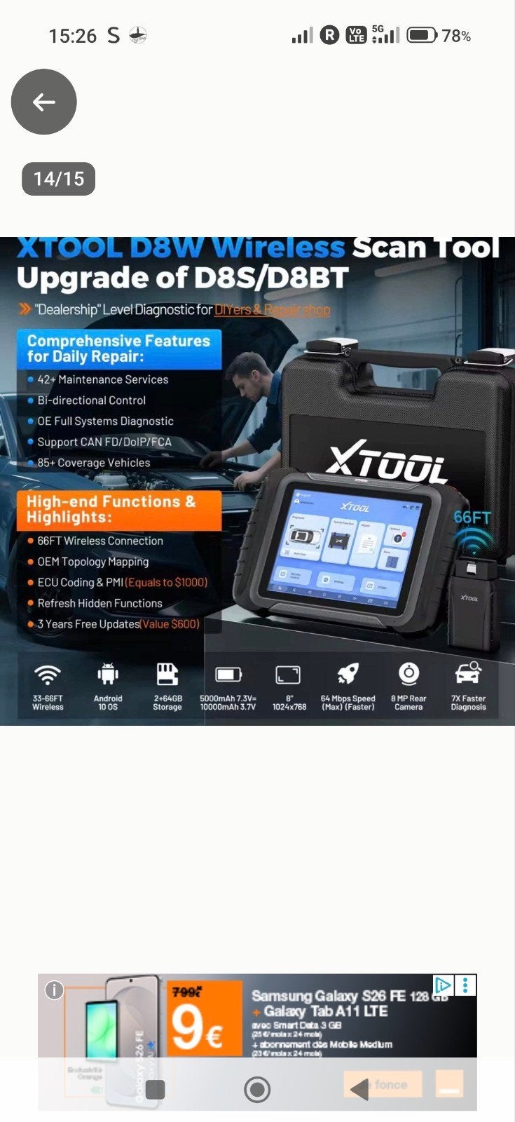 XTOOL D8W V2.0 Professionele Diagnosecomputer – €525, Ophalen