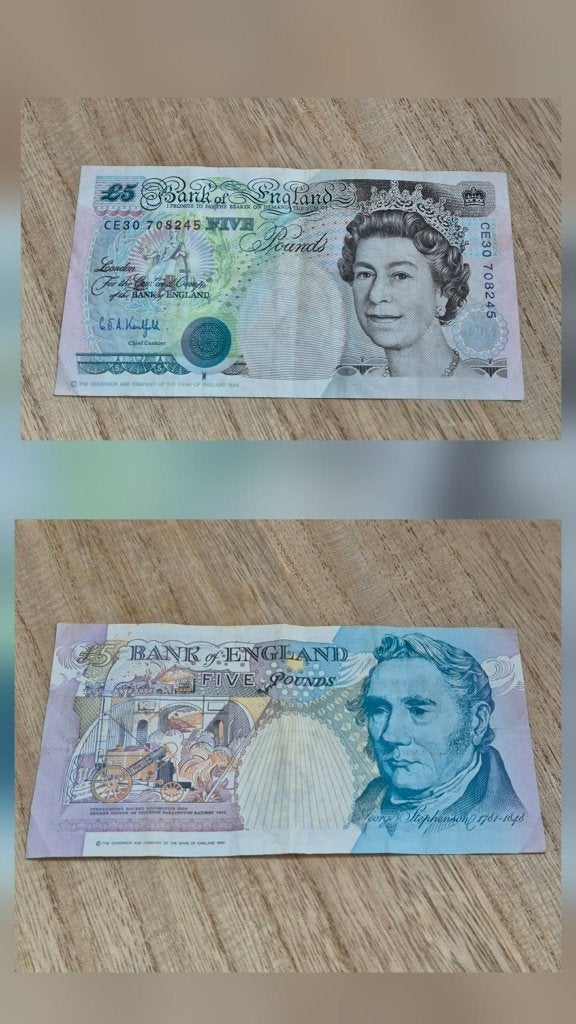 5 pounds 1990 P-382A, Postzegels en Munten, Ophalen of Verzenden, Overige landen, Los biljet