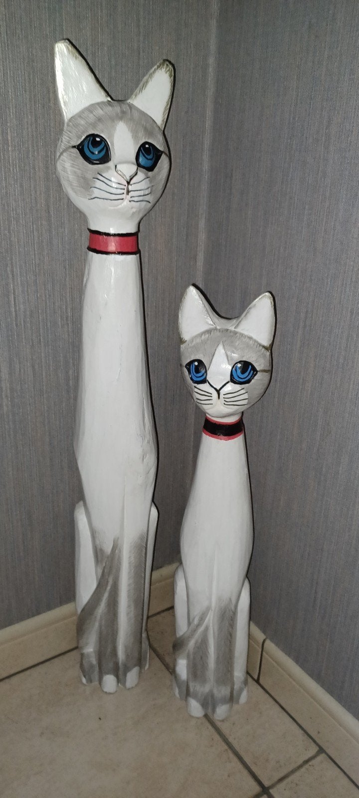 2 grote houten katten., Antiek en Kunst, Ophalen of Verzenden