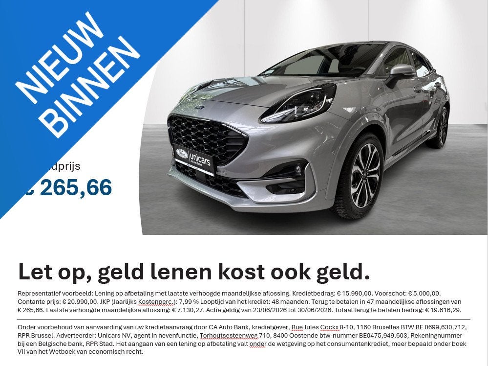 Ford Puma 1.0i Ecoboost mHEV 114kW Aut. ST-Line AUTOMATIQUE, Autos, https://public.car-pass.be/vhr/c334f495-44fb-4499-96a6-c70688d2d59b