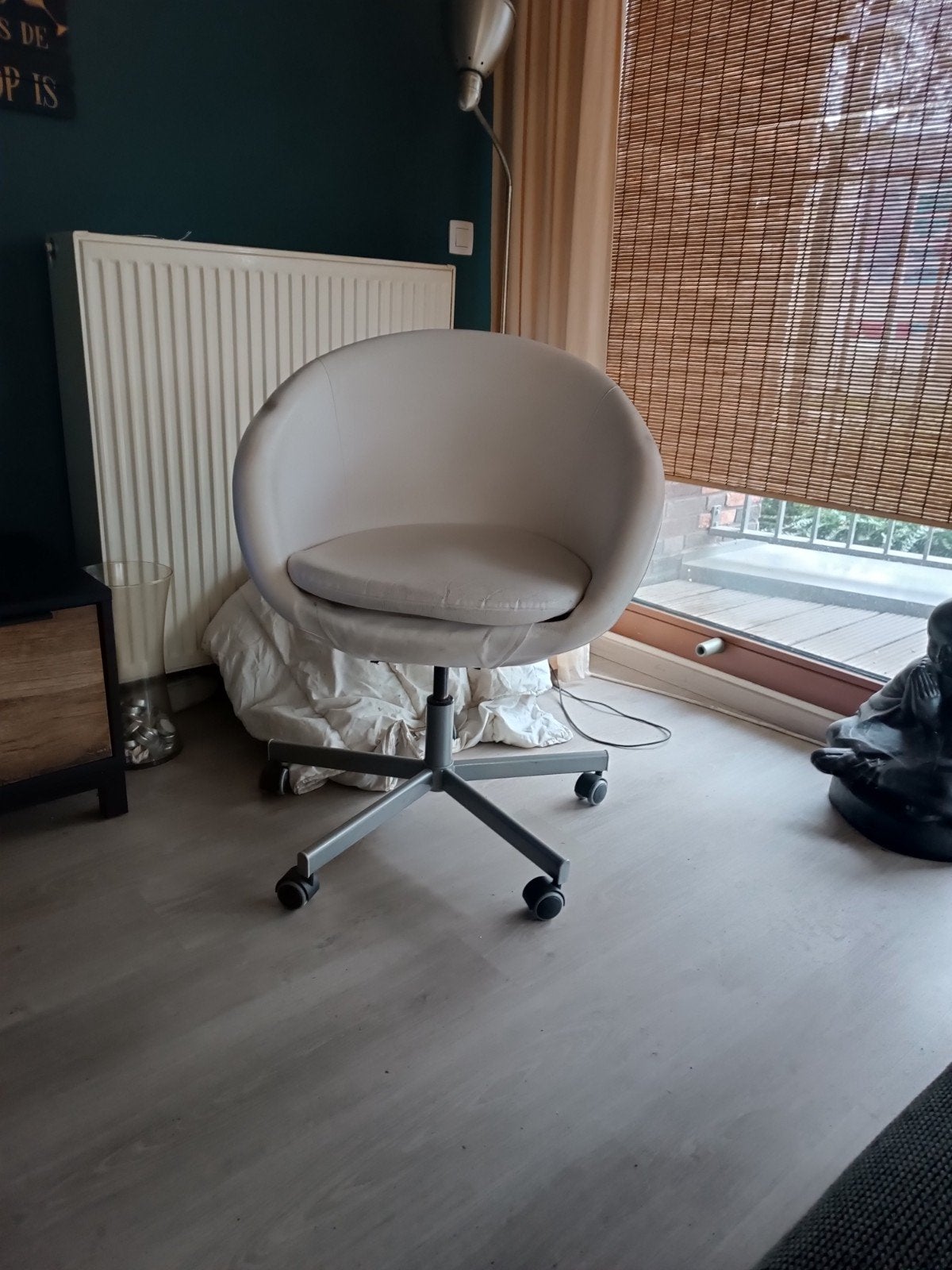lederen zetel op wieltjes, Huis en Inrichting, Ophalen