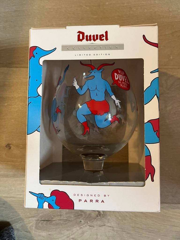 Duvel glas Parra, Ophalen of Verzenden, Zo goed als nieuw, Duvel