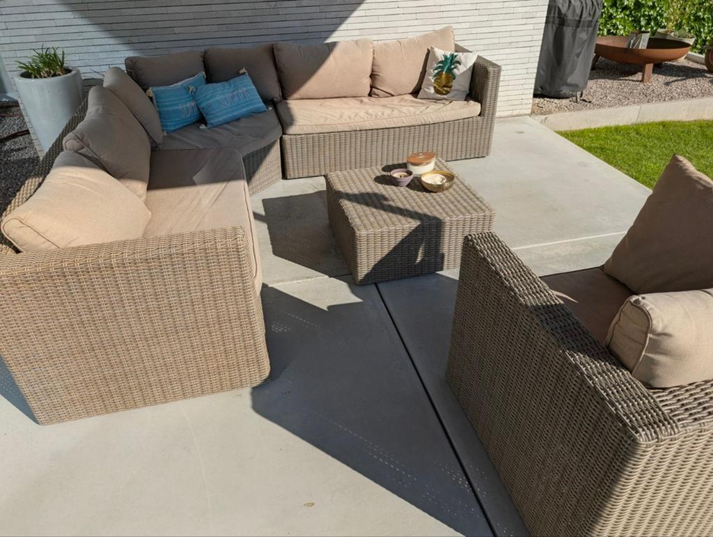 Lounge / Hoeklounge + éénzit + salontafel/pouf, Tuin en Terras, Ophalen