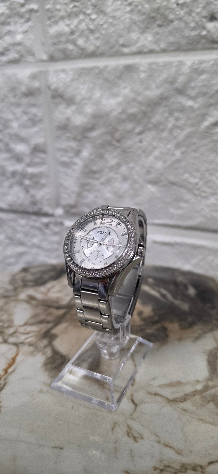 Fossil Chronograph dames, Handtassen en Accessoires, Horloges | Dames, Ophalen, Fossil, Met strass