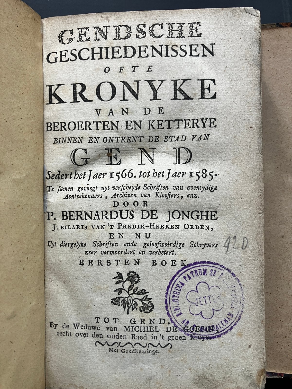 Gendsche Geschiedenissen  Van de Beroerten En Ketterye 1780, Enlèvement