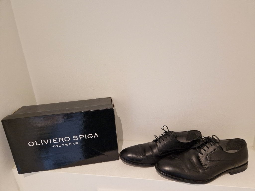 herenschoenen in leder maat 42, Vêtements | Hommes, Enlèvement ou Envoi, Chaussures à lacets, Comme neuf, Noir