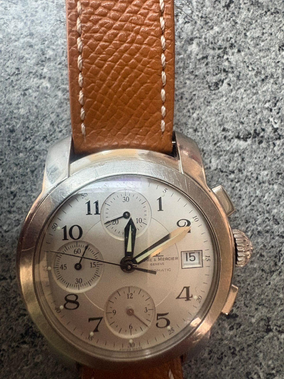 Baume&Mercier capeland chronograph automaat, Bijoux, Sacs & Beauté, Montres | Anciennes | Antiquités, Montre-bracelet, Autres marques